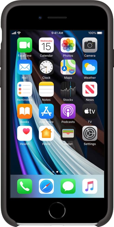 iPhone SE Gen. 2 silikondeksel (sort)