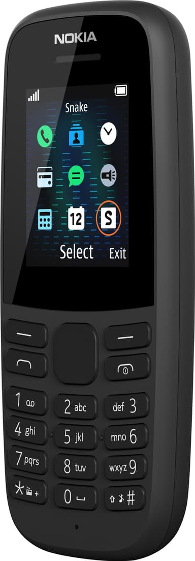 Nokia 105 mobiltelefon - (sort) - 2G