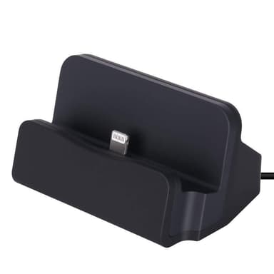 Dokkingstasjon - Lightning dock med USB-kabel - svart