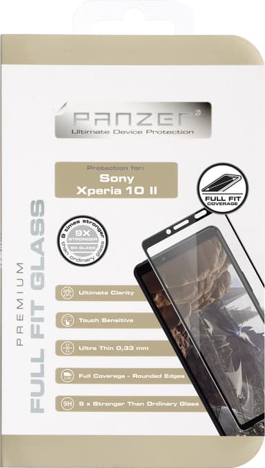 Panzer Full-Fit Sony Xperia 10 II skjermbeskytter (sort)