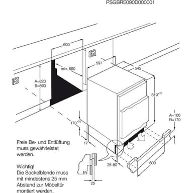 Electrolux kjøleskap/fryser LFB3AF82R innebygd