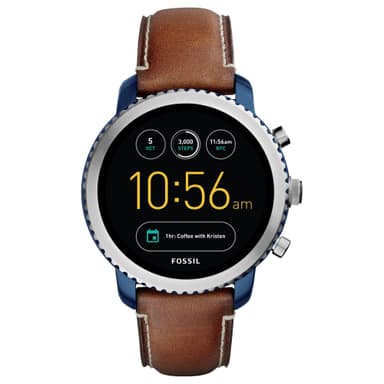 Fossil Q Explorist gen. 3 smartklokke stal brunt skinn Elkjop Elkjop