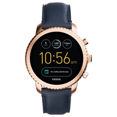 Fossil Q Explorist smartklokke (marineblått skinn)