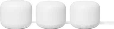 Google Nest WiFi router og 2 stk. Point aksesspunkt (3-pakning)