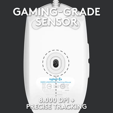 Logitech G203 Lightsync gamingmus (hvit)