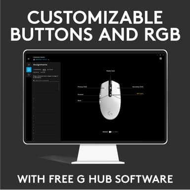 Logitech G203 Lightsync gamingmus (hvit)