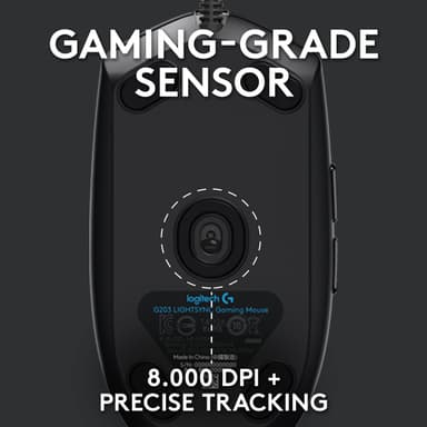 Logitech G203 Lightsync gamingmus (sort)