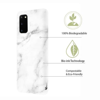 Miljøvennlig Samsung Galaxy S20 trykt deksel - White Marble
