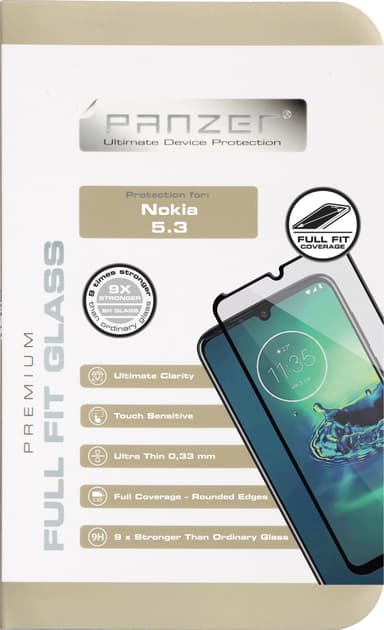 Panzer Full-Fit Nokia 5.3 skjermbeskytter (sort)