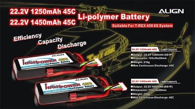 6s  1450mAh - 45C - Align T-Plug/Deans
