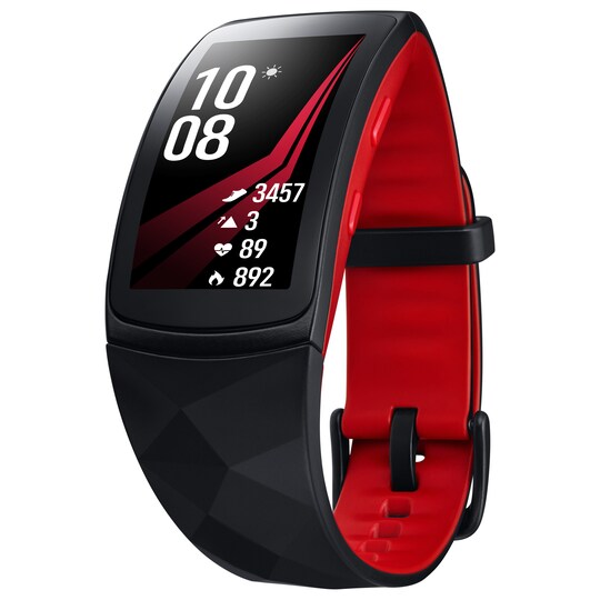 Samsung Gear Fit2 aktivitetsarmbånd - S (rød/sort)