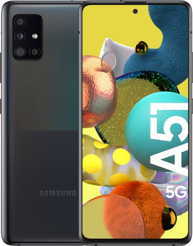 Samsung Galaxy A51 5G smarttelefon (sort)