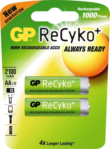 GP ReCyko 2 x AA-batterier (oppladbare)