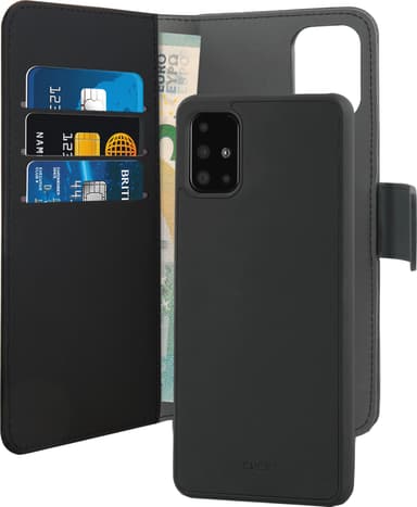 Puro 2-i-1 lommebokdeksel til Samsung Galaxy A71 (sort)