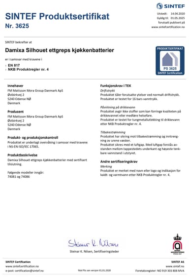Damixa Silhouet DW blandebatteri (stål)