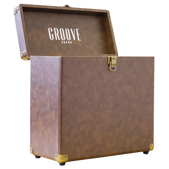 Groove bærbar vinylkasse (brun)