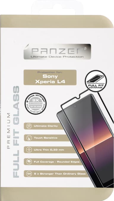 Panzer Full-Fit Sony Xperia L4 skjermbeskytter (svart)
