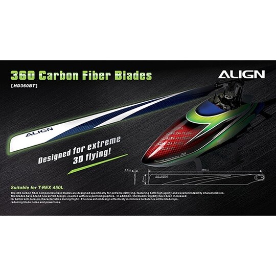 HD360BT 360 3G Carbon Fiber Blades Blue
