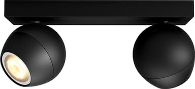 Philips Hue White Ambiance Buckram spotlysskinne (sort/2x 5,5 W GU10)