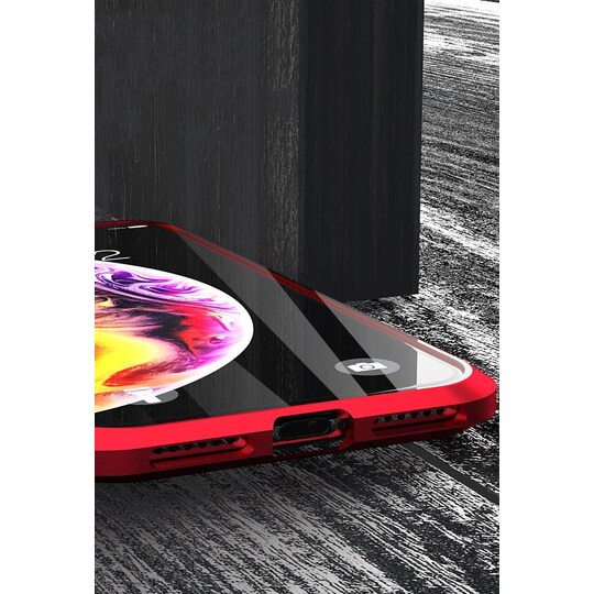 Magnetisk skall med dobbeltsidig herdet glass - iPhone 11 Pro Max - Rød