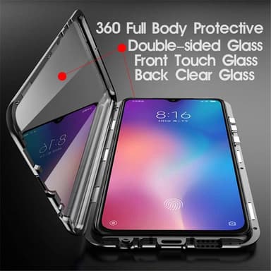 Mobildeksel med dobbeltsidig herdet glass - XiaoMi 8 - Svart