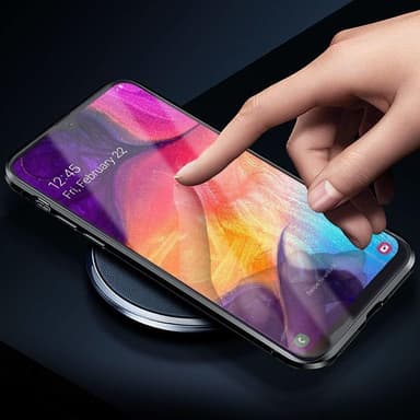 Samsung Galaxy A10 deksel med skjermbeskytter sølv