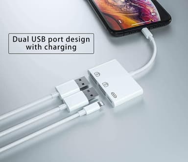 3-i-1 Dual USB OTG-adapter for Apple / Lightning