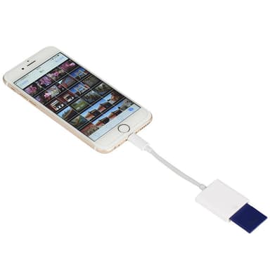 Minnekortleser for Apple iPhone / iPad - Hvit