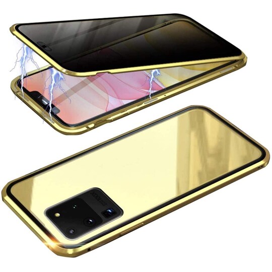 Mobildeksel med dobbeltsidig herdet glass - Samsung S20 Ultra - gull
