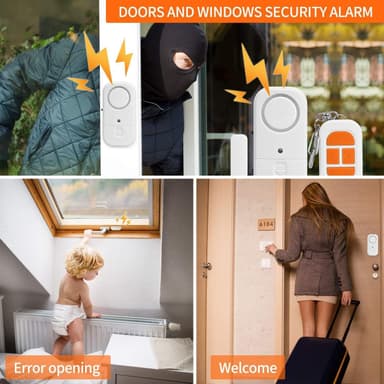 Høy dør- og vinduealarm - magnetisk kontakt - 125db