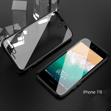 iPhone 7/8 deksel dobbeltsidig herdet glass Svart
