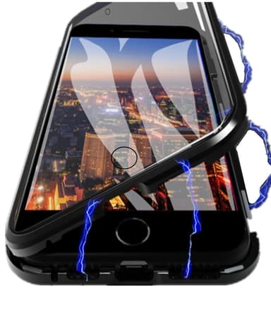 iPhone 7/8 deksel dobbeltsidig herdet glass Svart