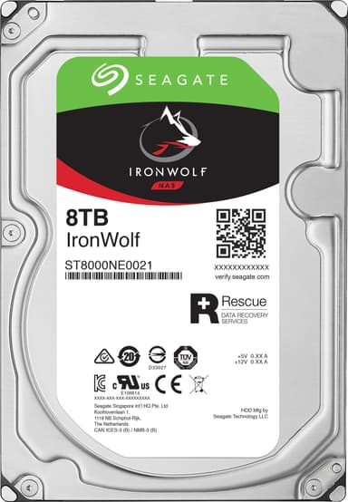 Seagate IronWolf 3,5" intern harddisk til NAS (8 TB)