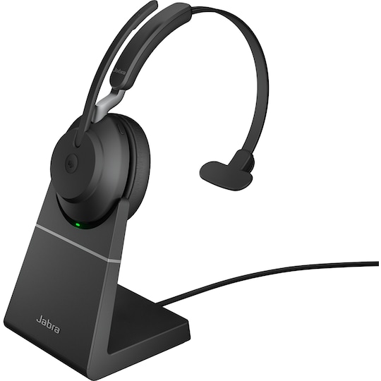 Jabra Evolve2 65 L380a MS Mono headset med ladestativ (sort)
