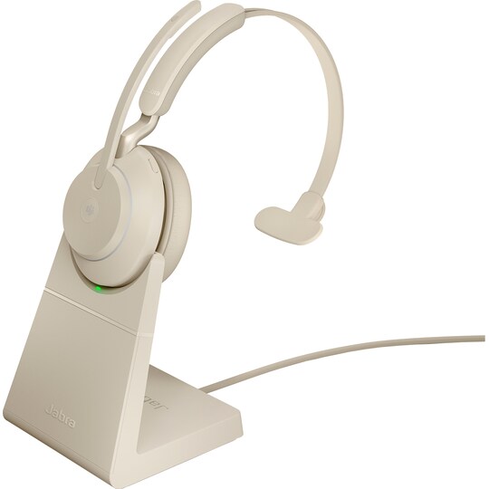Jabra Evolve2 65 L380a MS Mono headset med ladestativ (beige)