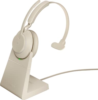 Jabra Evolve2 65 L380a MS Mono headset med ladestativ (beige)