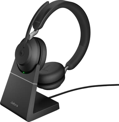 Jabra Evolve2 65 L380a MS Stereo headset med ladestativ (sort)