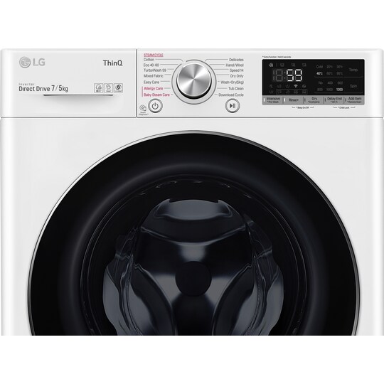 LG liten vaskemaskin/tørketrommel F2DV707S2WS