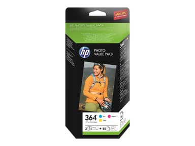 HP 364 Series Photo Value Pack - 3-pack - gul, cyan, magenta - skriverpatron / papirsett