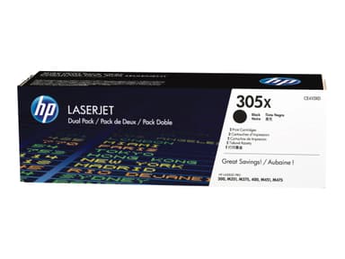 HP 305X - 2-pack - Høy ytelse - svart - original - LaserJet - tonerpatron (CE410XD)