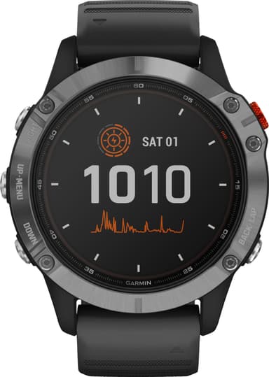 Garmin Fenix 6 Solar multisportsklokke (sølv)
