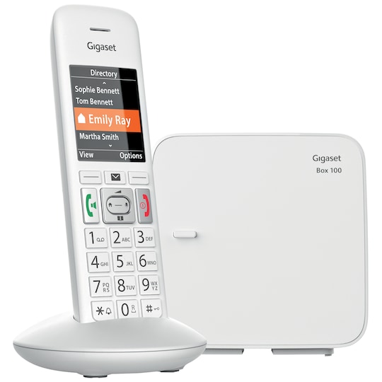 Gigaset Dect E370 trådløs hjemmetelefon (hvit)