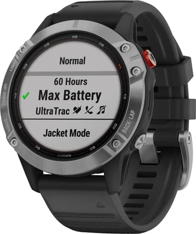 Garmin Fenix 6 Solar multisportsklokke (sølv)