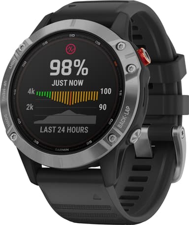 Garmin Fenix 6 Solar multisportsklokke (sølv)