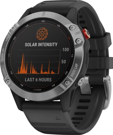 Garmin Fenix 6 Solar multisportsklokke (sølv)