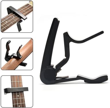 Capo for 6 strenger - akustisk og elektrisk gitar - svart