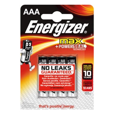 ENERGIZER Batteri AAA/LR03 Max 4-pack