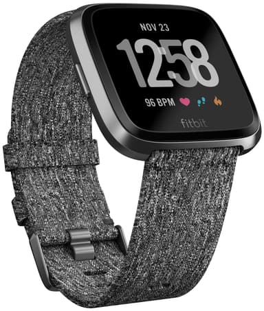 Fitbit Versa smartklokke (kullvevet/grafitt)
