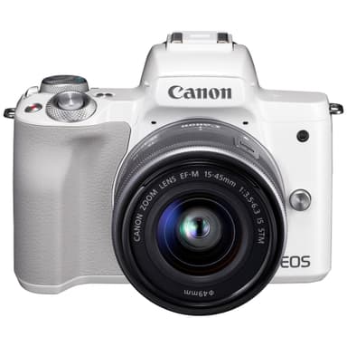 Canon EOS M50 kompaktkamera +15-45 IS STM obj. (hvit) Canon EOS M50 kompaktkamera +15-45 IS STM obj. (hvit)