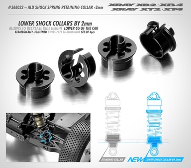 XR368022 Alu Shock Spring Retaining Collar 2mm Elkjøp